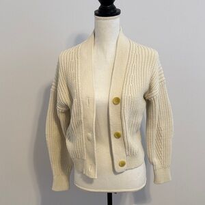 Everlane Cream Cable Knit Cardigan